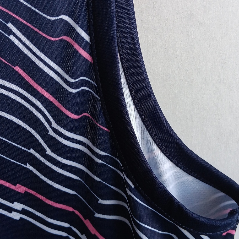 BLUE & WHITE SLEEVELESS TOP - Picture 4 of 4